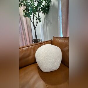 2 White Ball Pillow - Round throw pillow